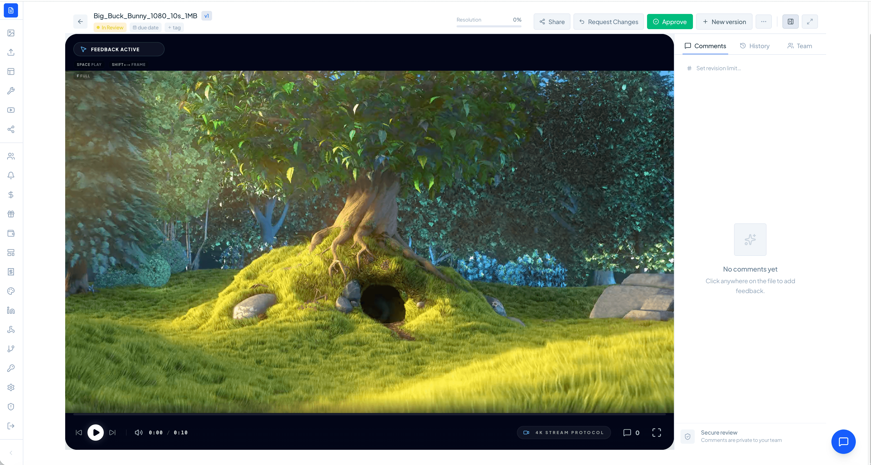 Frame-accurate video review with timestamped comments